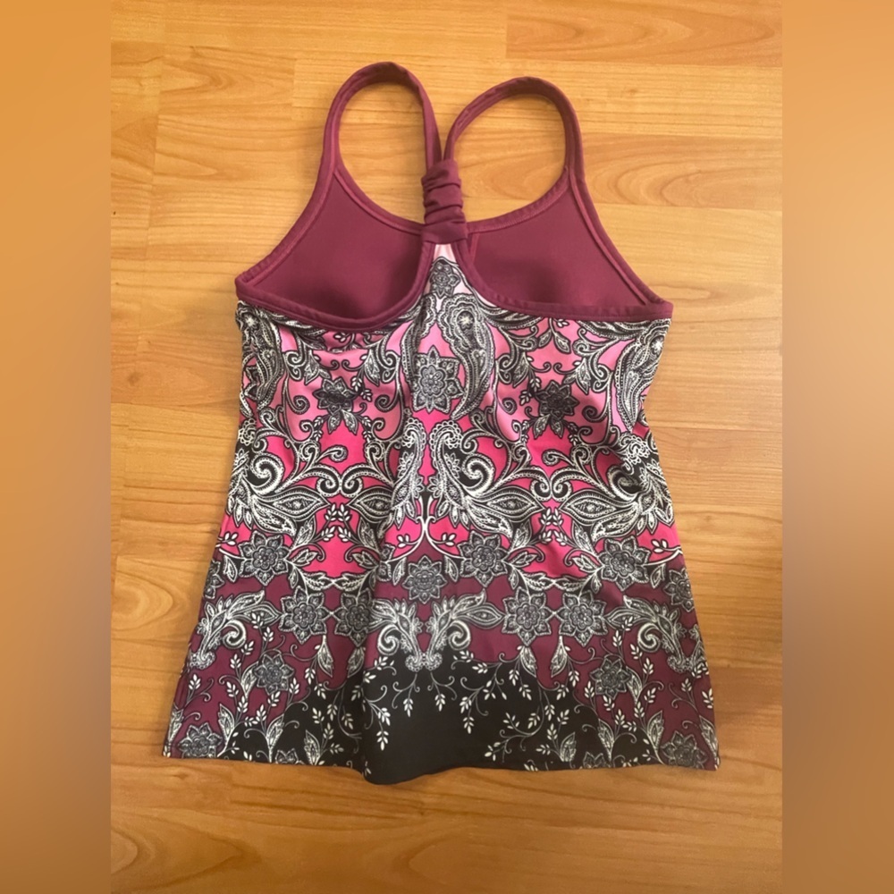 Athleta Pavitra Paisley Racerback Tank Top Womens Small Athleta Tank Top Yoga - Picture 2 of 6
